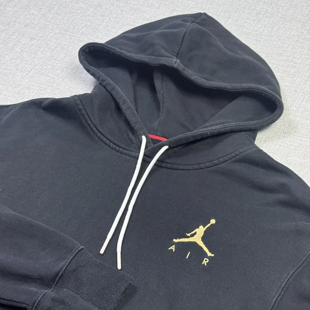 Nike Air Jordan Hoodie Sweatshirt Mens Small Black Pullover Heavyweight Jumpman